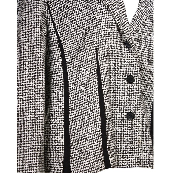 Vintage Plaza South Black White Herringbone Jacket w Black Insets WP16 - Hey Viv - Picture 4 of 6